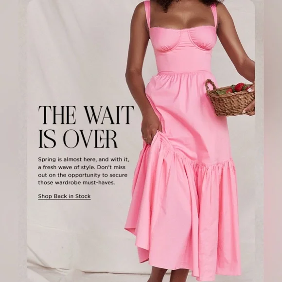 House of CB Elia pink midi dress NWT - Picture 7 of 15